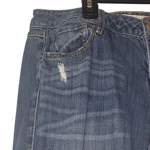 Cabi Jeans Slim Boyfriend Fit Distressed Denim Womens 8 Blue luxury designer - Picture 2 of 7